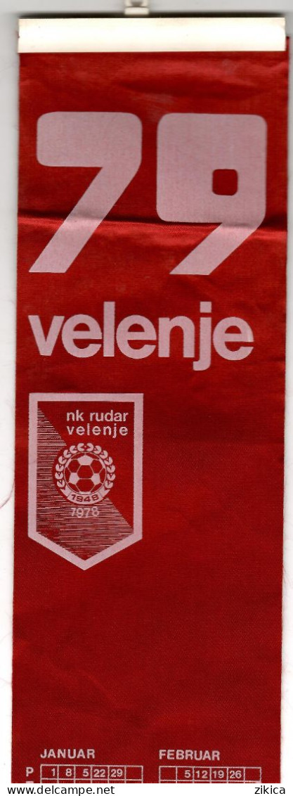 Soccer / Football Club - NK ,,RUDAR" Velenje,Slovenia.calendar 1979 - Abbigliamento, Souvenirs & Varie