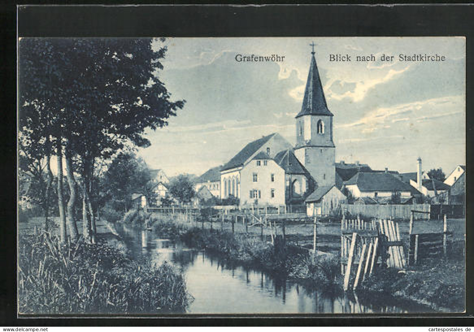 AK Grafenwöhr, Blick Nach Der Stadtkirche  - Grafenwoehr