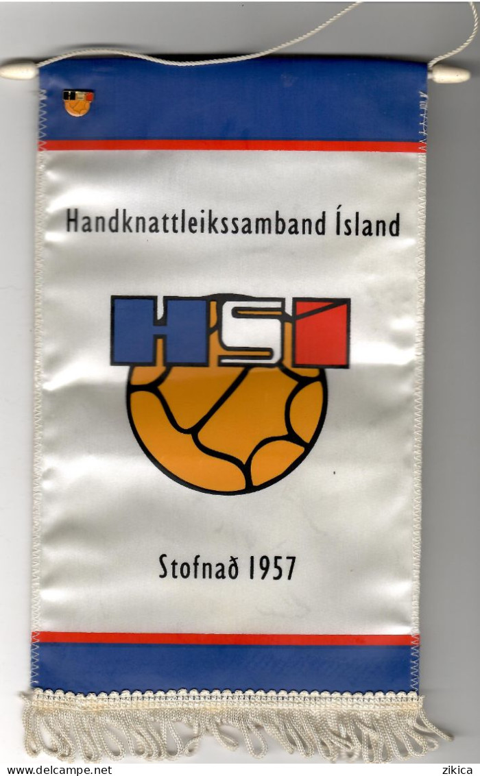 Handball Flag And Badge - Island - Handball