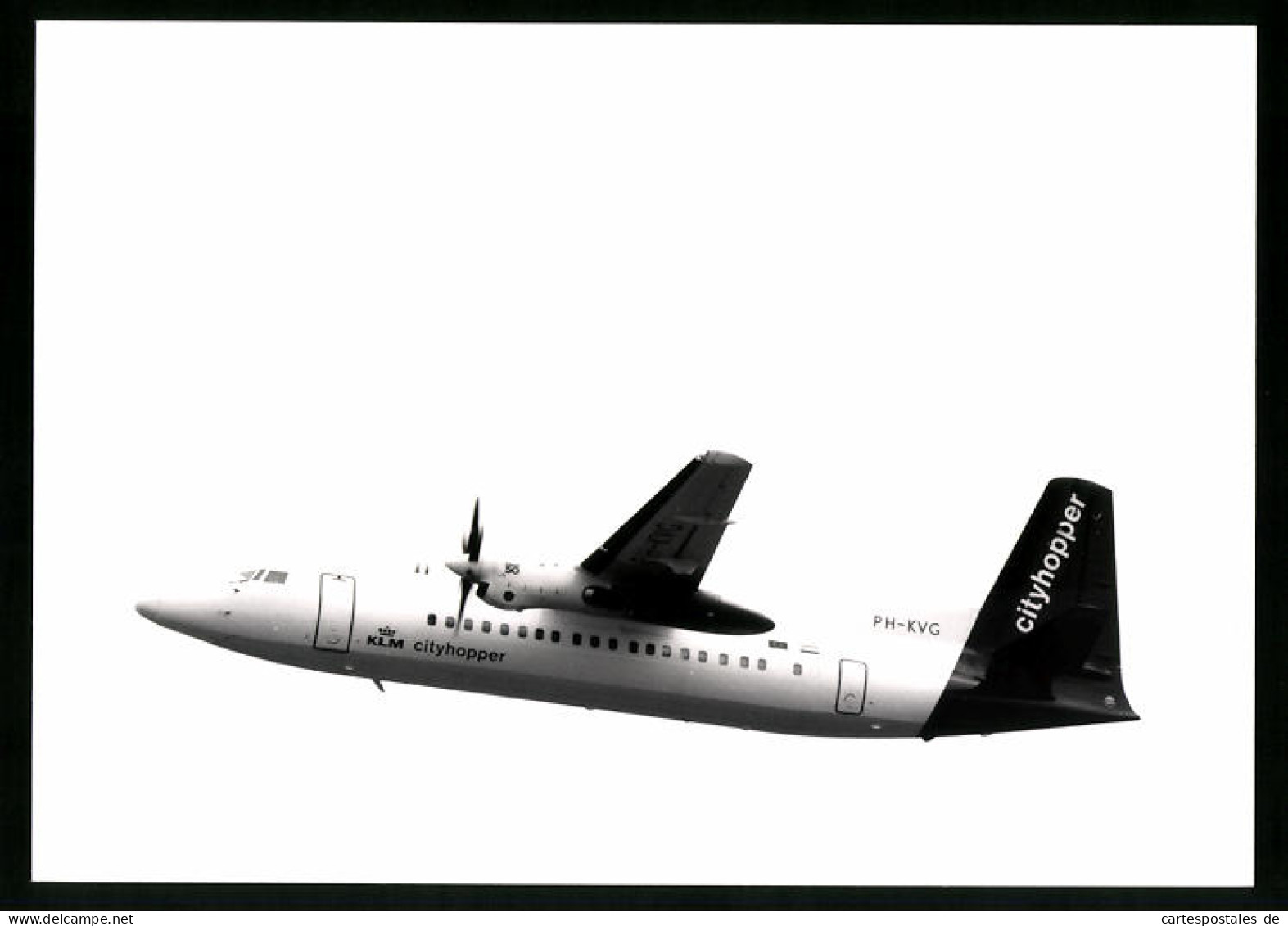 Fotografie Flugzeug Fokker 50, Passagierflugzeug Der KLM, Kennung PH-KVG  - Aviation