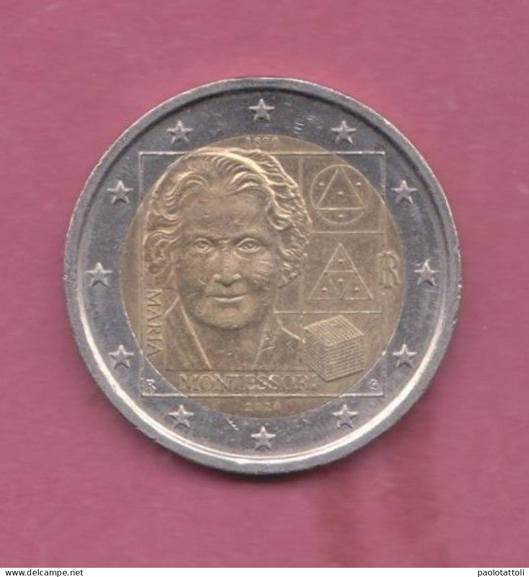 Italia, 2020- 2 Euro, Montessori- Circulating Commemorative Coin- Bimetallic Nickel Brass Clad Nickel Center In Copper-n - Italy