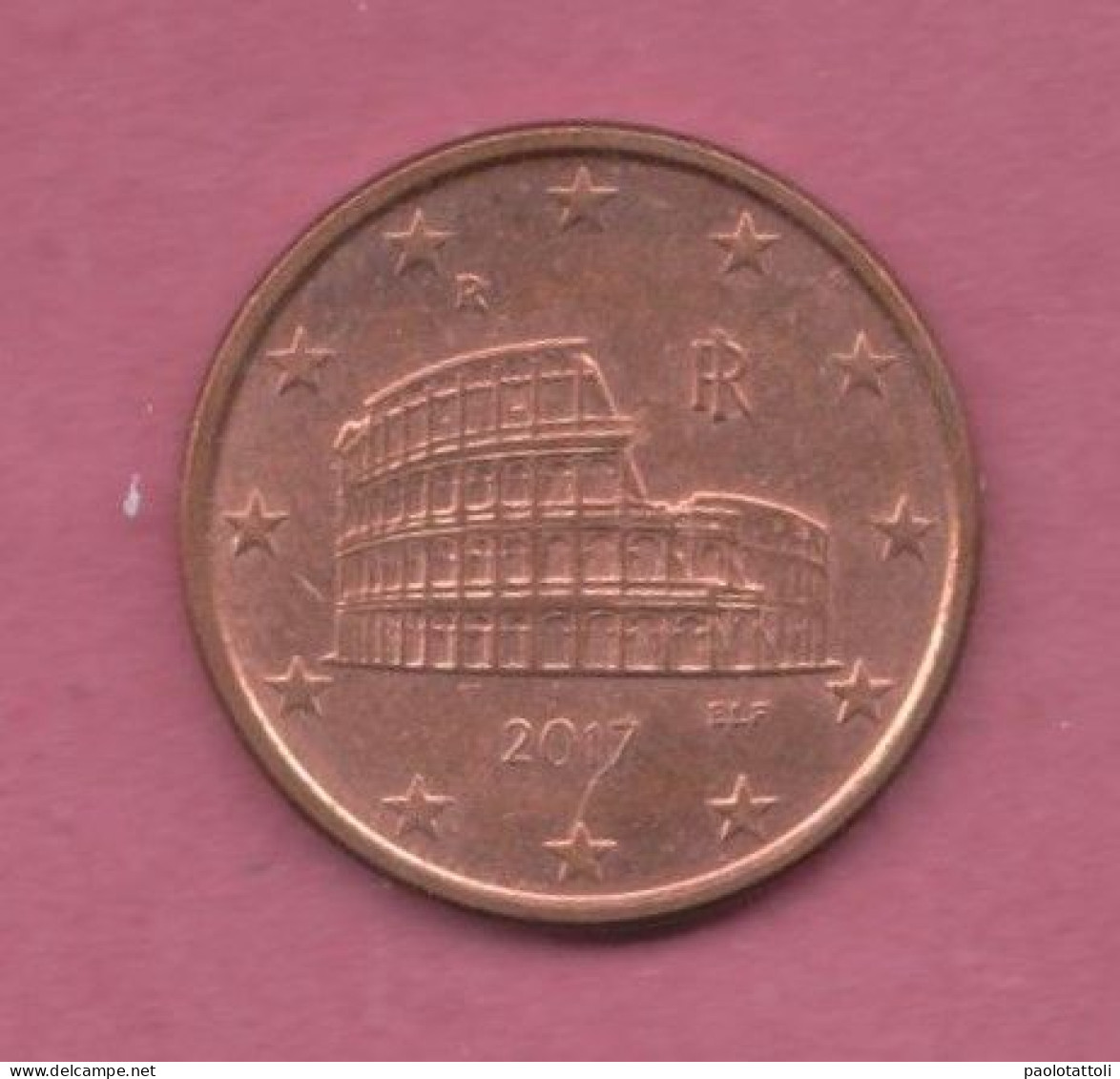 Italy, 2017- 5 Cent-  Copper Plated Steel- Obverse Colisseum. Reverse A Globe, Next To The Face Value- - Italie