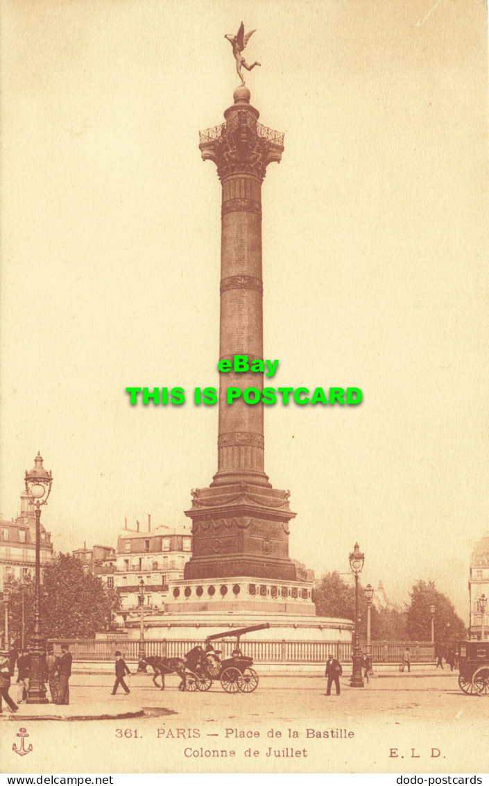 R584041 Paris. Place De La Bastille. Colonne De Juillet. E. L. D - Welt