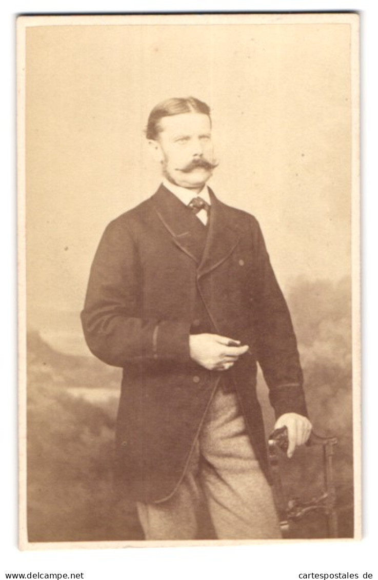 Fotografie Rabending Und Monckhoven, Wieden, Favoritenstr. 3, Portrait Baron Von Berlichingen Im Anzug  - Célébrités