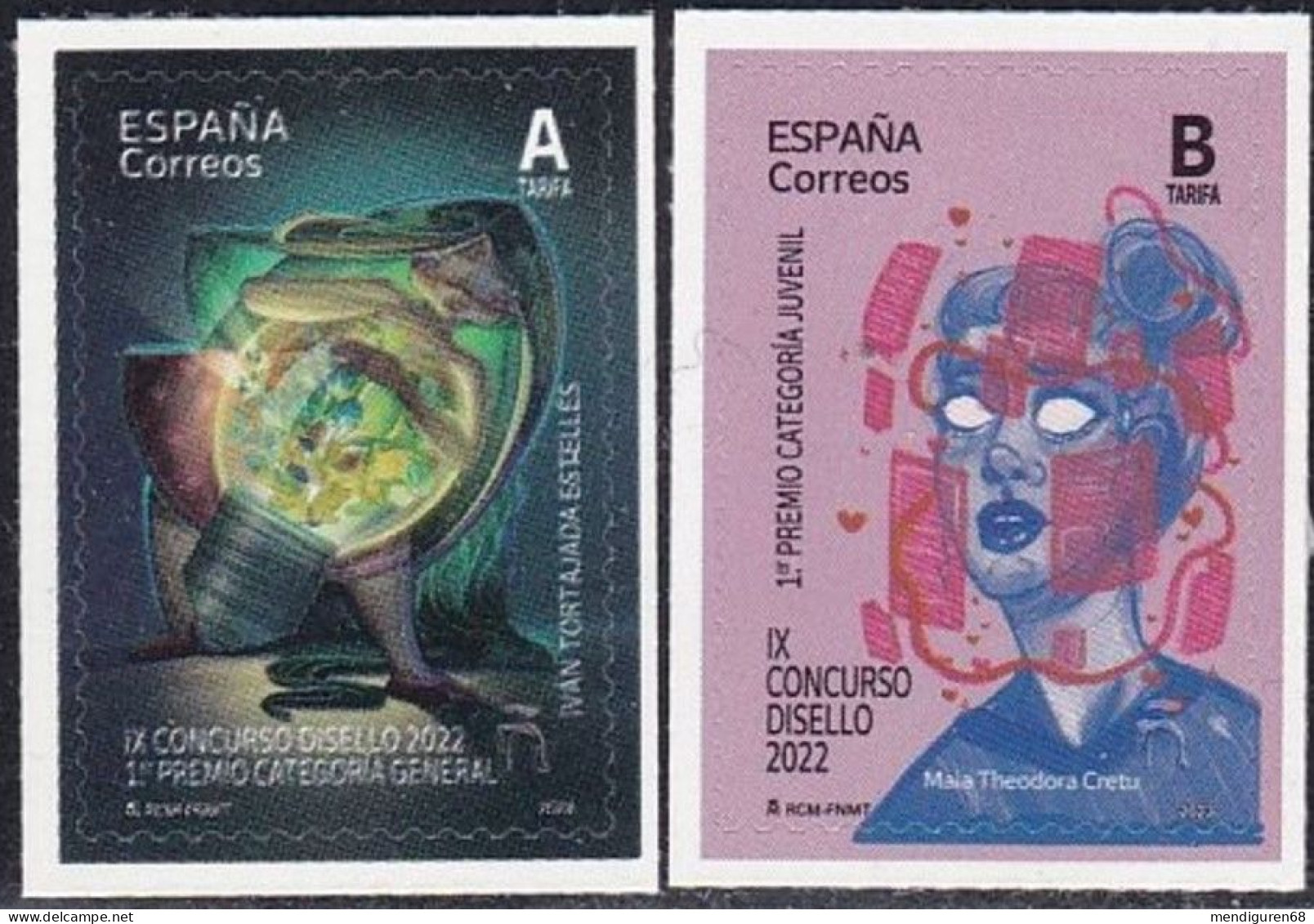 ESPAGNE SPANIEN SPAIN ESPAÑA 2023 DISELLO STAMPDAY GENERAL AND YOUTH CATEGORY SET 2V MNH ED 5632-3 MI 5683-4 YT 5388-9 - Unused Stamps