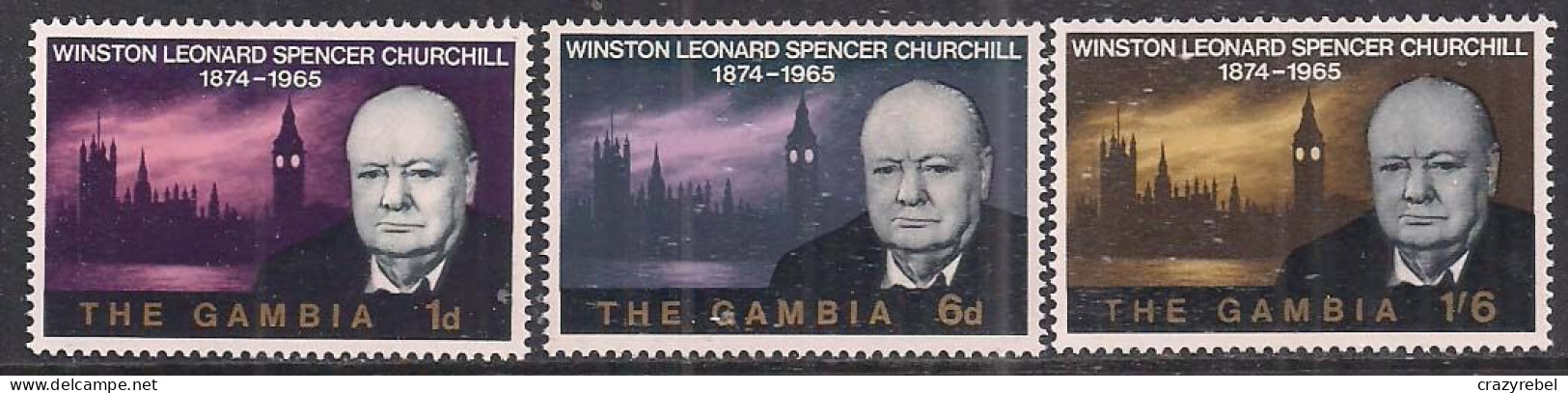 Gambia 1966 QE2 Set 3 X Winston Churchill Comms Umm SG 230 - 232 ( M931 ) - Gambia (1965-...)