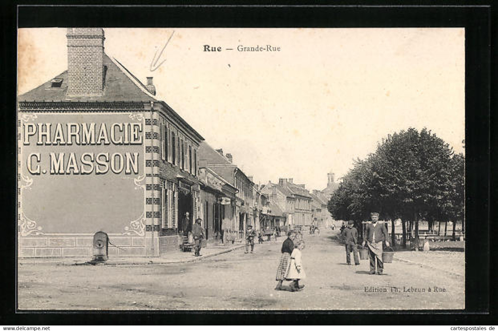 CPA Rue, Grande-Rue, Pharmacie C. Masson  - Rue