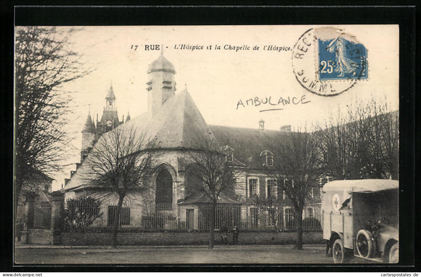 CPA Rue, L`Hospice Et La Chapella De L`Hospice, Ambulance  - Rue