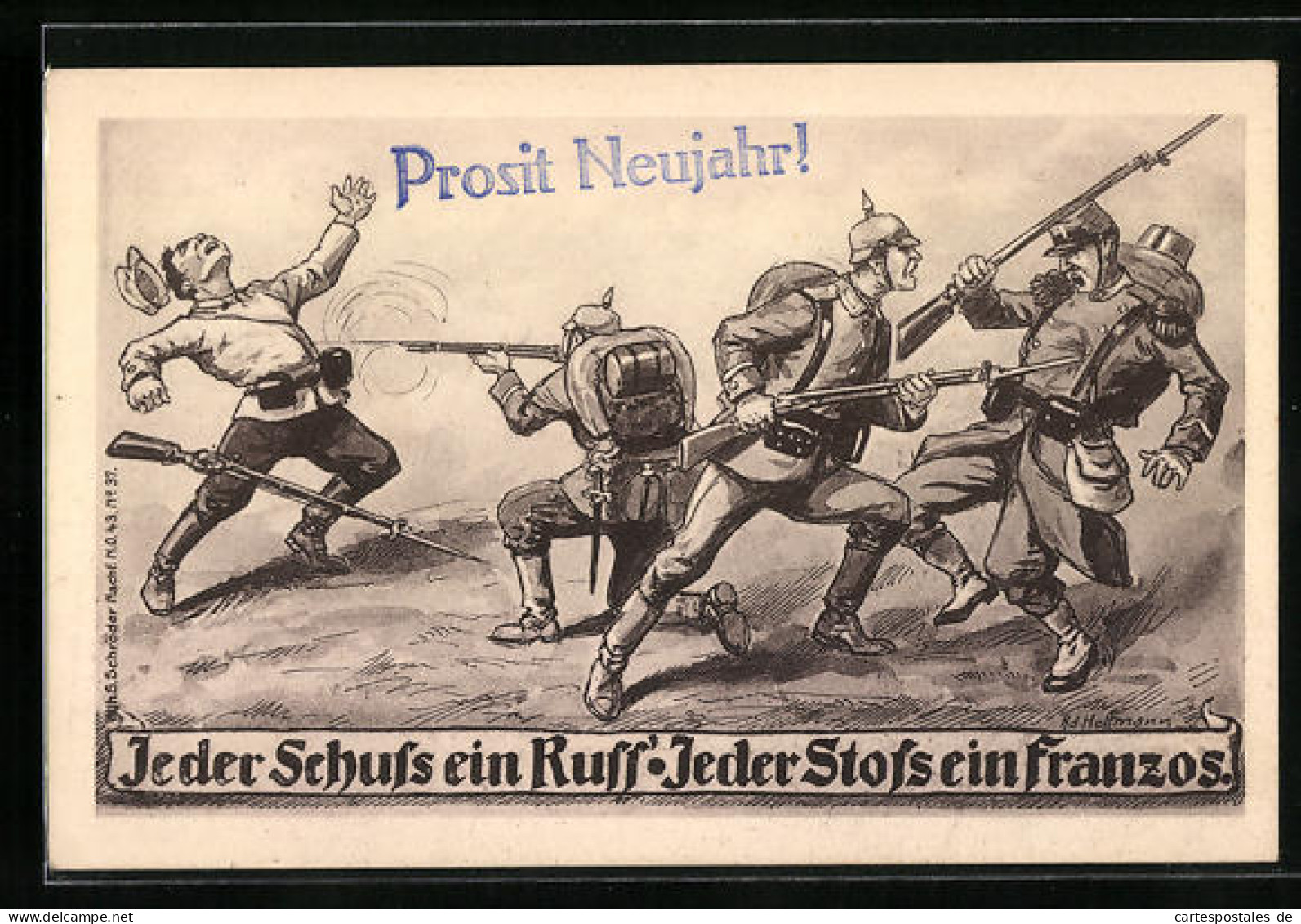 Künstler-AK Ad. Hoffmann: Jeder Schuss Ein Russ`...  - Guerre 1914-18