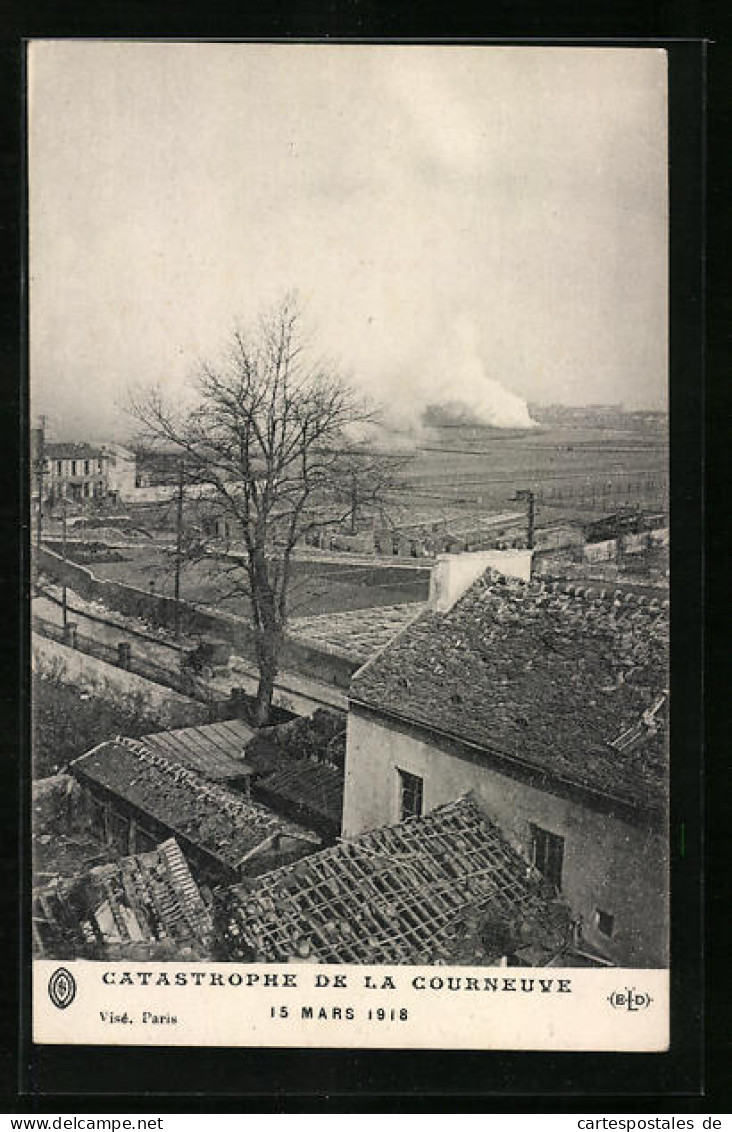 CPA Courneuve, Explosion Am 15.03.1918, Rauchentwicklung  - La Courneuve
