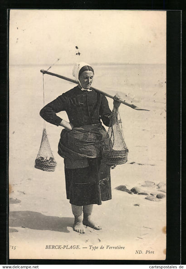 CPA Berck-Plage, Type De Verrotière, Muschelsammlerin  - Berck