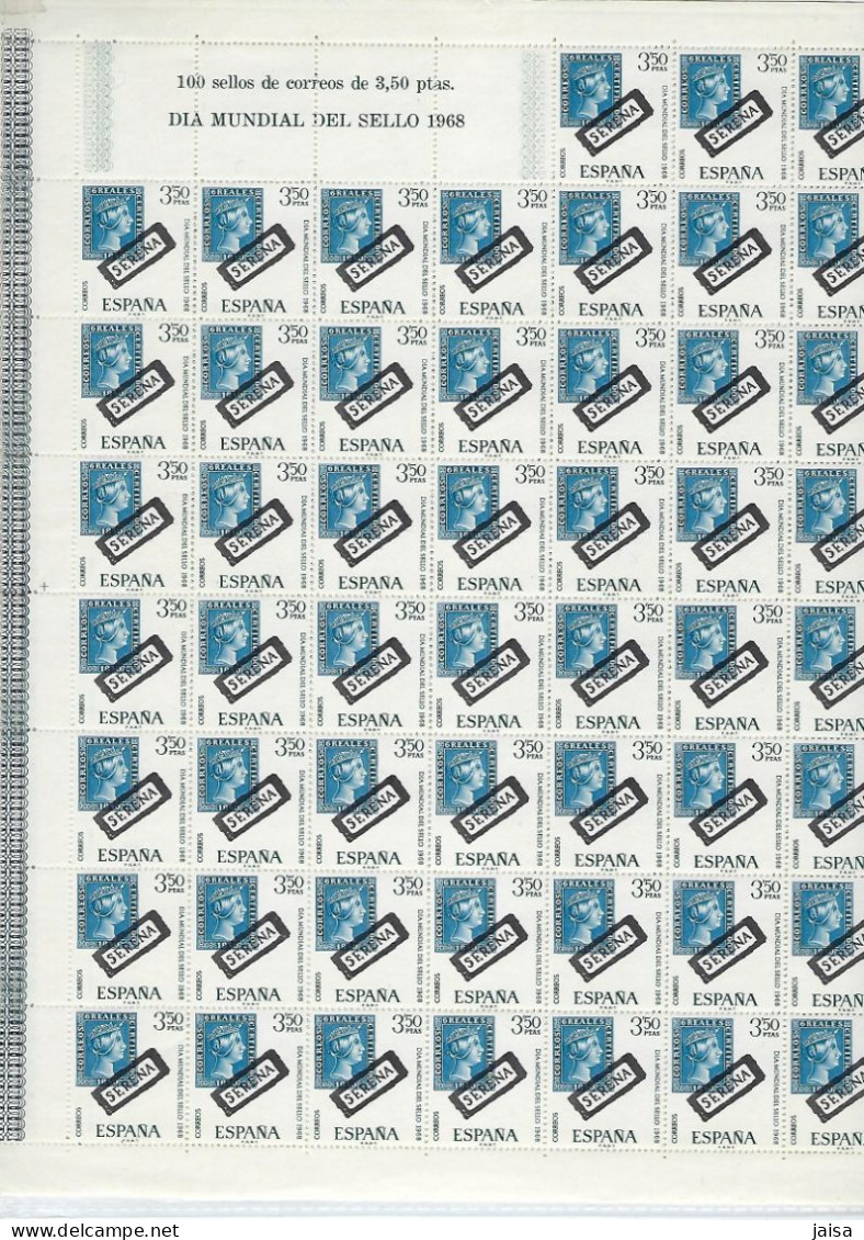 ESPAÑA. Año 1968. Día Mundial Del Sello. - Blocks & Kleinbögen