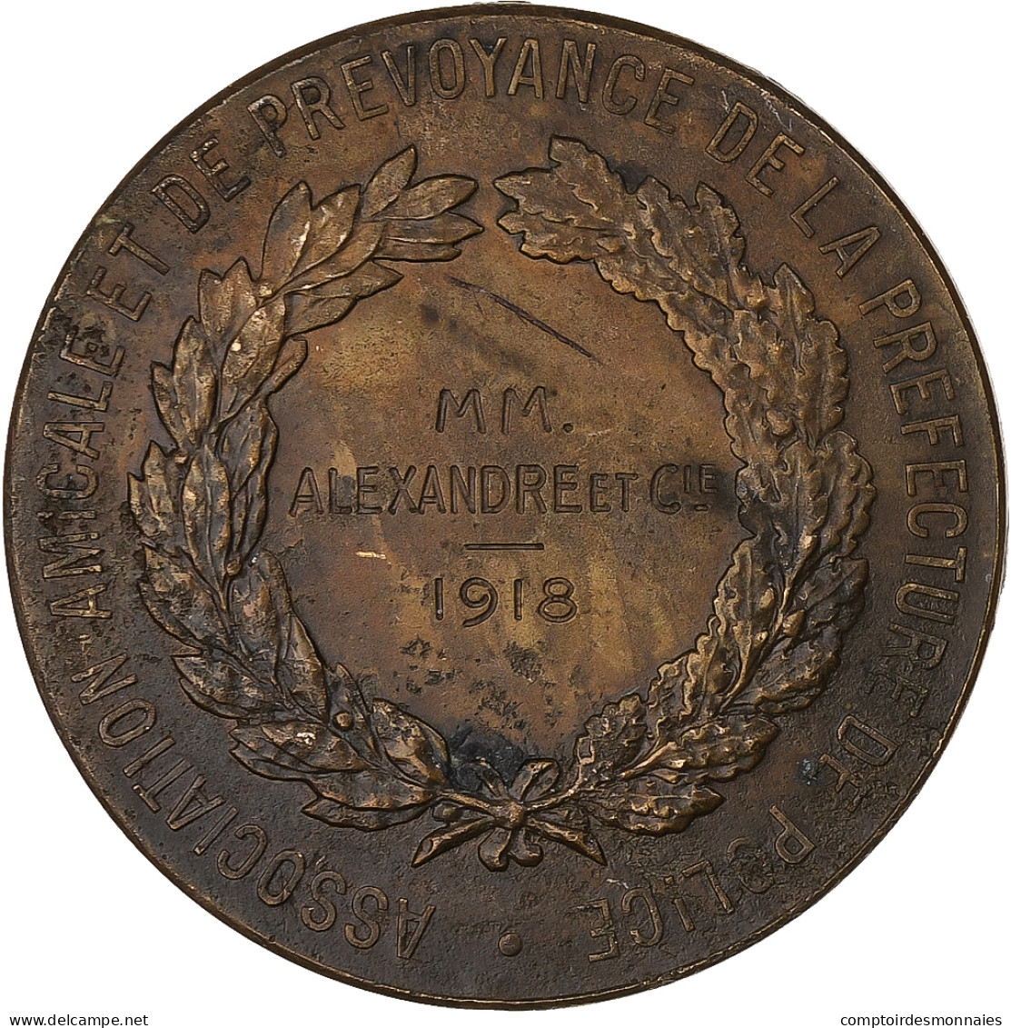 France, Médaille, Association De Prévoyance De La Préfecture De Police, 1918 - Otros & Sin Clasificación
