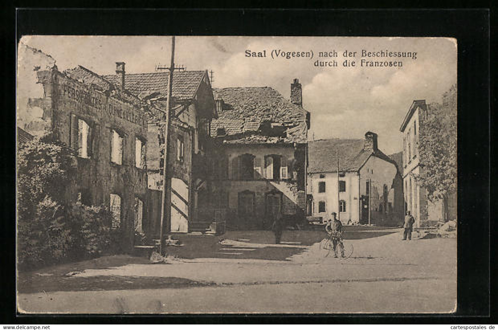 CPA Saal, Vue De La Rue Nach Der Beschiessung Durch Franzosen  - Autres & Non Classés