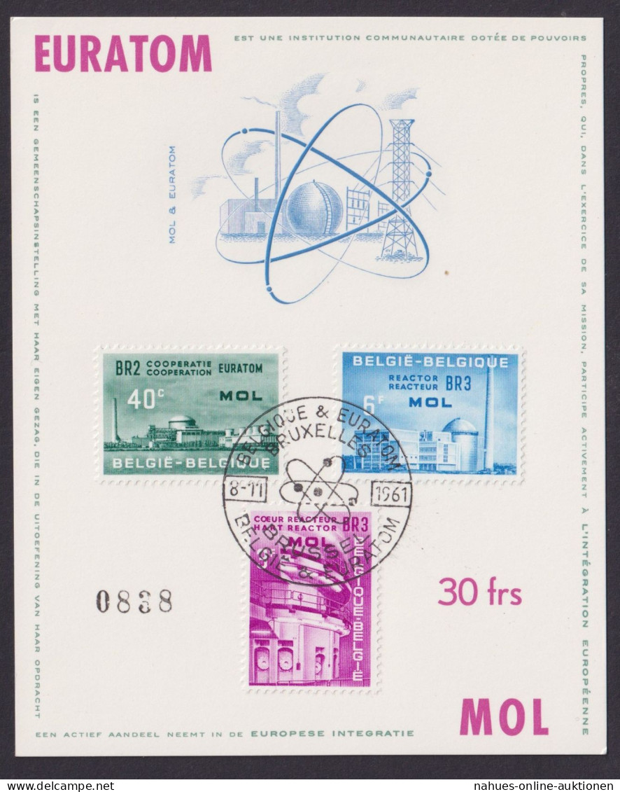 Belgien 1255-1257 Nuklearanlagen In Mol EURATOM Atom Auf Sonderkarte 1961 - Autres & Non Classés