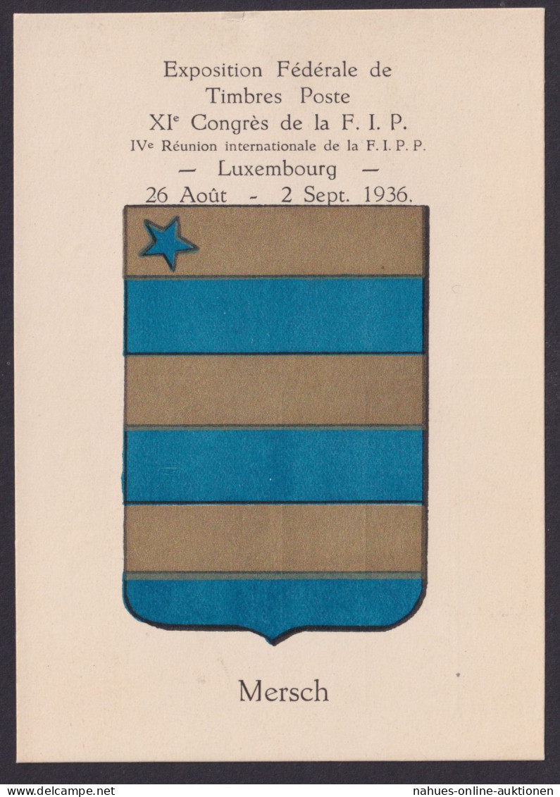 Mersch Luxemburg Wappen Philatelie Briefmarken Ausstellung F.I.P Kongress - Lettres & Documents