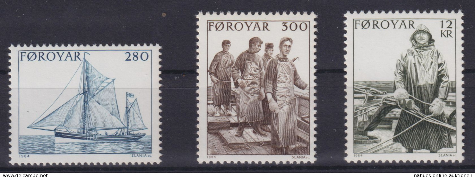 Briefmarken Dänemark Färöer 103-105 Fischfang Fische Luxus Postfrisch Kat 6,00 - Faroe Islands