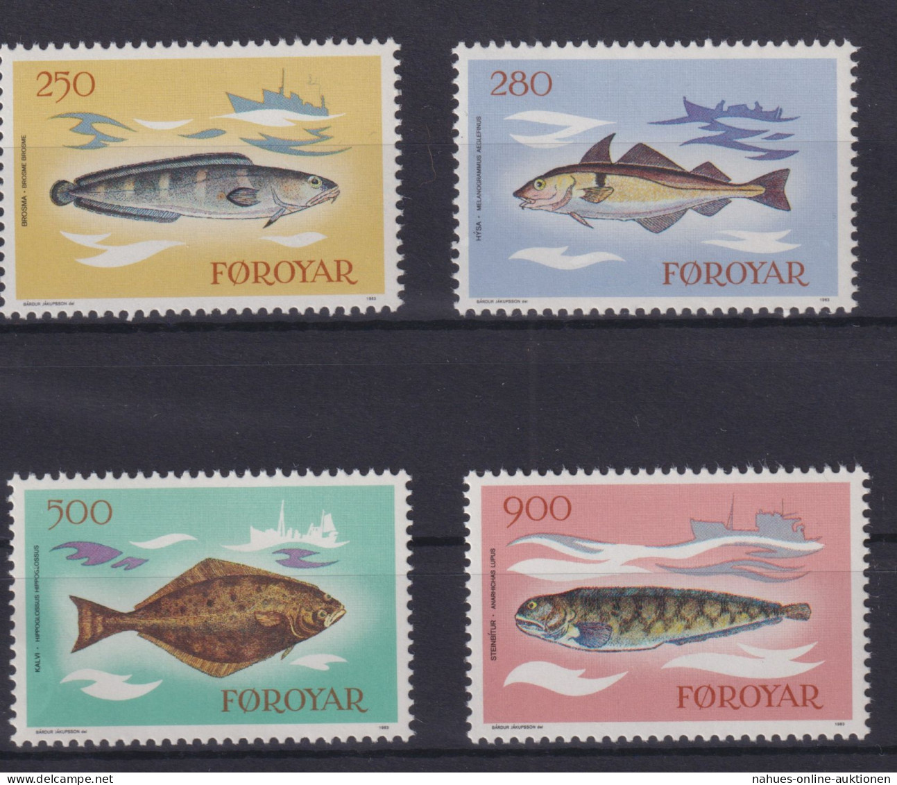 Briefmarken Dänemark Färöer 86-89 Fische Luxus Postfrisch MNH Kat 7,00 - Féroé (Iles)