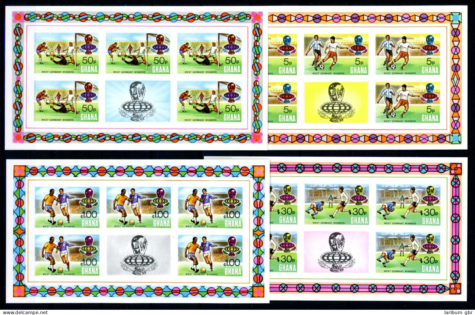 Ghana Kleinbogensatz 581 B-584 B Postfrisch Fußball WM 1974 #GB686 - Ghana (1957-...)