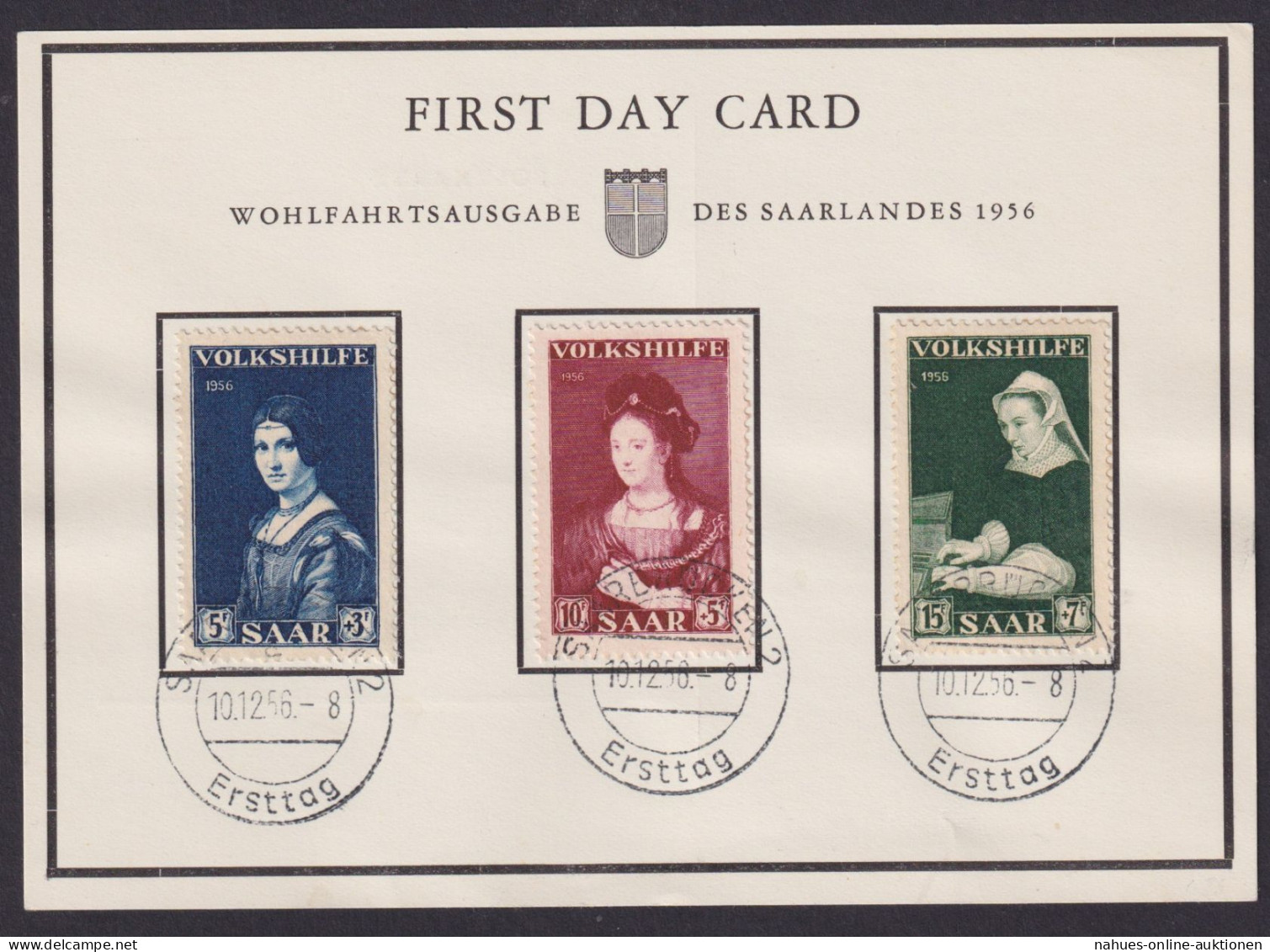 Saarland 376-378 Volkshilfe Gemälde Kunst EEST Luxus Sonderkarte Kat.-Wert 12,00 - Used Stamps