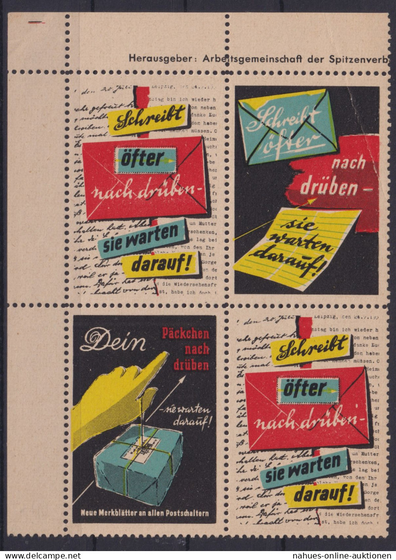 Post Postsache Vignette Cinderella Briefmarke Reklamemarke Schreib Nach Drüben - Unclassified