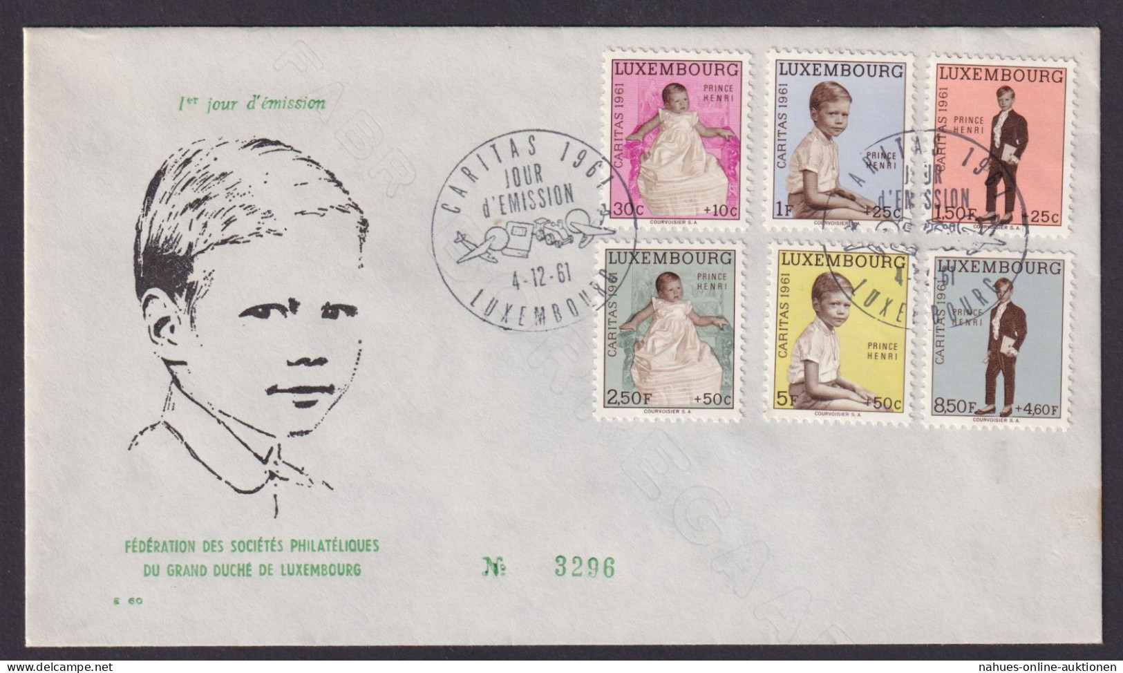 Luxemburg Brief 649-654 Caritas Kinder Als Luxus FDC Ausgabe 1961 - Lettres & Documents