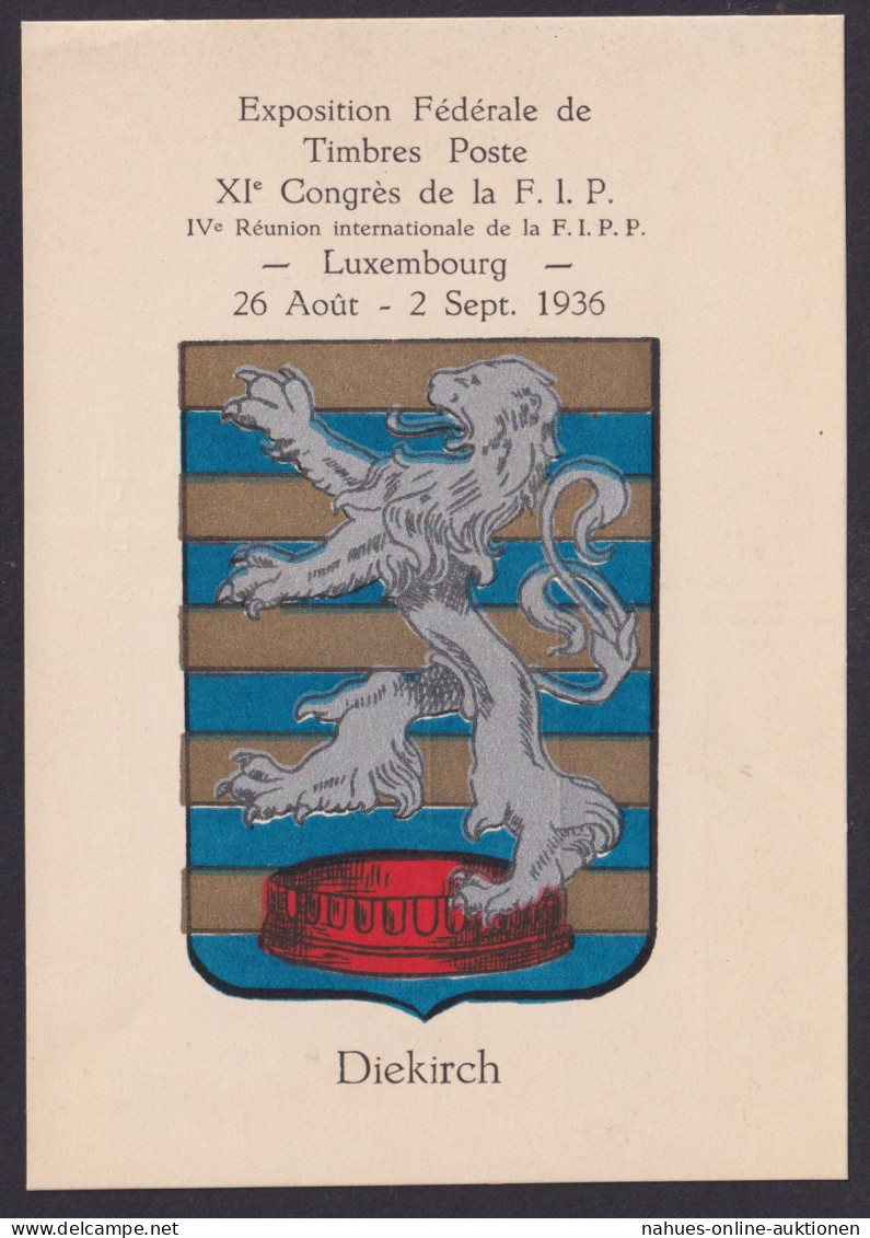 Diekirch Luxemburg Wappen Philatelie Briefmarken Ausstellung F.I.P Kongress - Covers & Documents