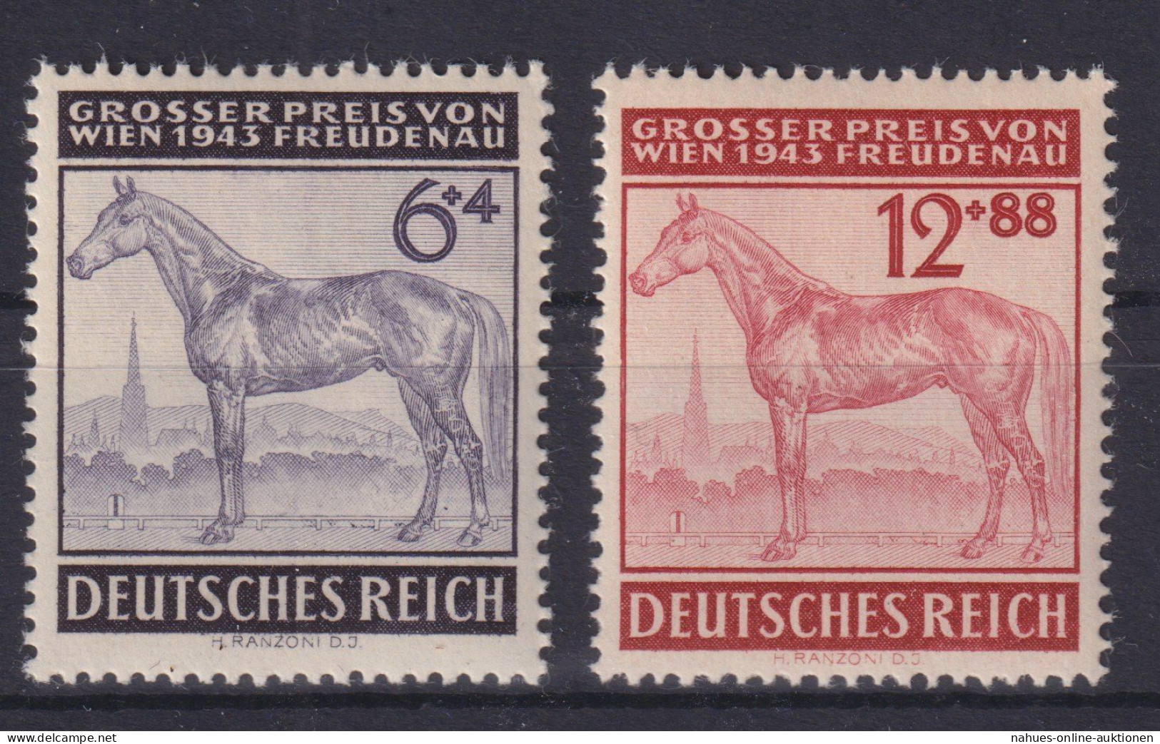 Deutsches Reich 857-858 Galopprennen Pferde Pferdesport Luxus Postfrisch MNH - Lettres & Documents