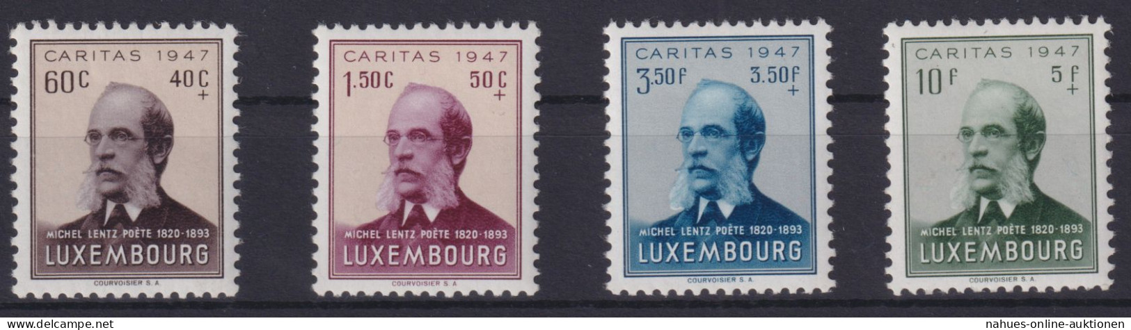 Luxemburg 427-430 Caritas 1947 Komplett Luxus Postfrisch Komponist Musik 15,00 - Brieven En Documenten