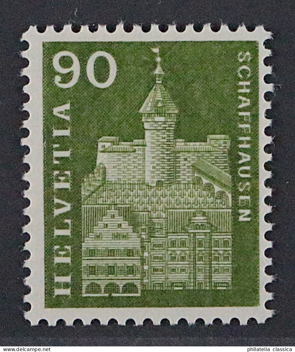 Schweiz 709 DP ** 90 Rp. Munot Mit DOPPELPRÄGUNG, Postfrisch, Geprüft KW 1100,-€ - Neufs