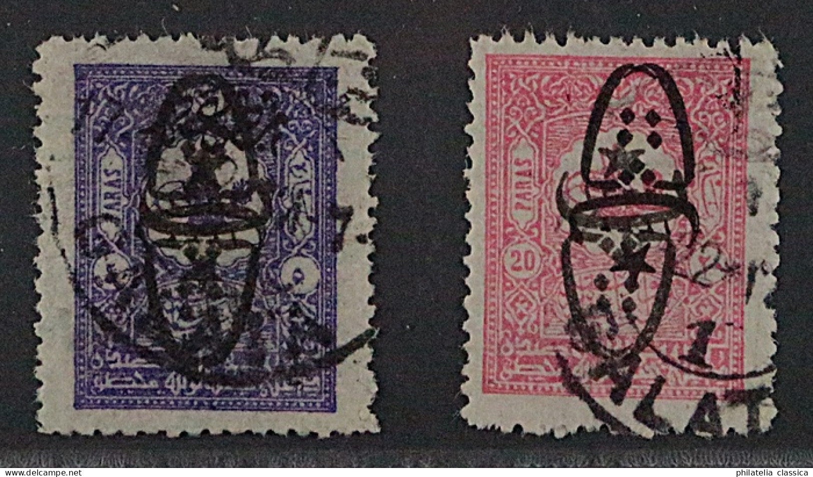 1917, TÜRKEI 509 + 515 DK, Käfer DOPPELT/KOPFSTEHEND 2 Werte, Sauber Gestempelt - Used Stamps