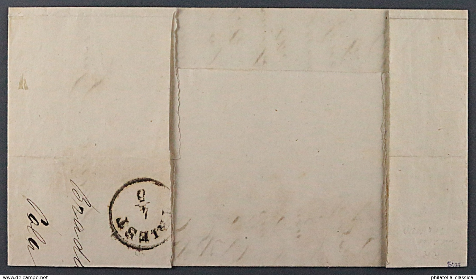 Österreich 1862, Ganzsachenausschnitt 10 Kr. Braun Auf Brief Von POLA, KW 1425,- - Lettres & Documents