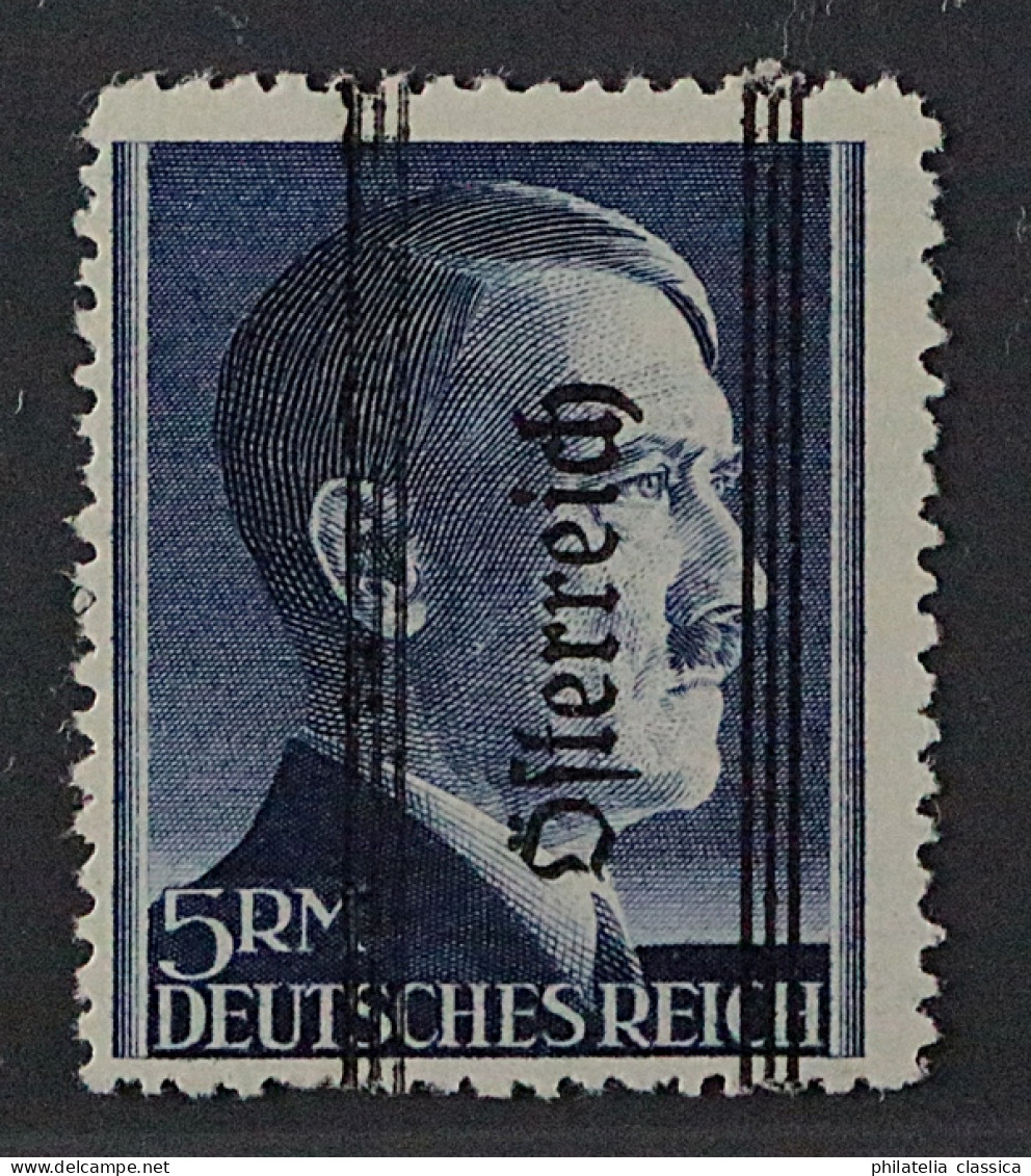 Österreich  696 II PF II **  Hitler 5 RM  PLATTENFEHLER, Fotobefund, KW 700,- € - Neufs
