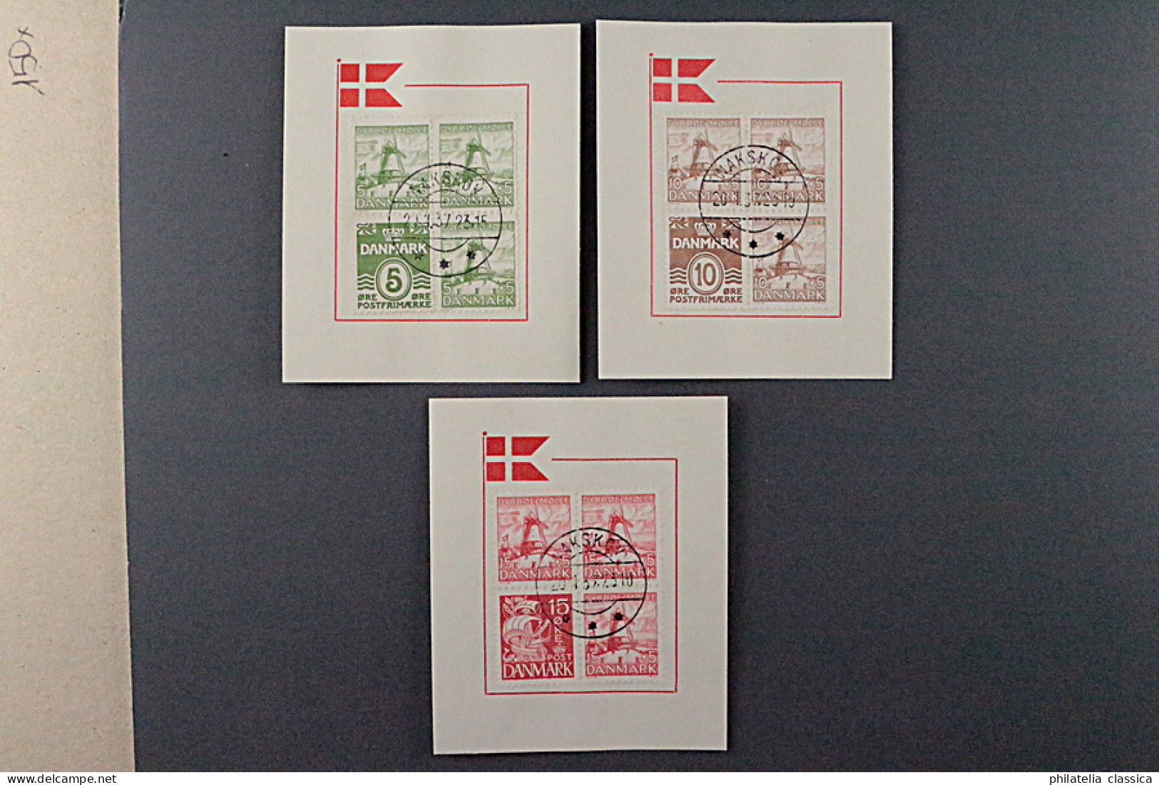 Dänemark  234-37,  Hansen-Fonds Zdr-Viererblocks, Ersttags-Stempel, KW 190,- € - Used Stamps