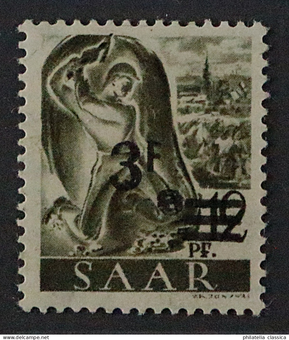 SAARLAND 229 Y I F II ** URDRUCK 3 Fr. FELDRUCK, RARITÄT Fotoattest KW 6000,- € - Unused Stamps