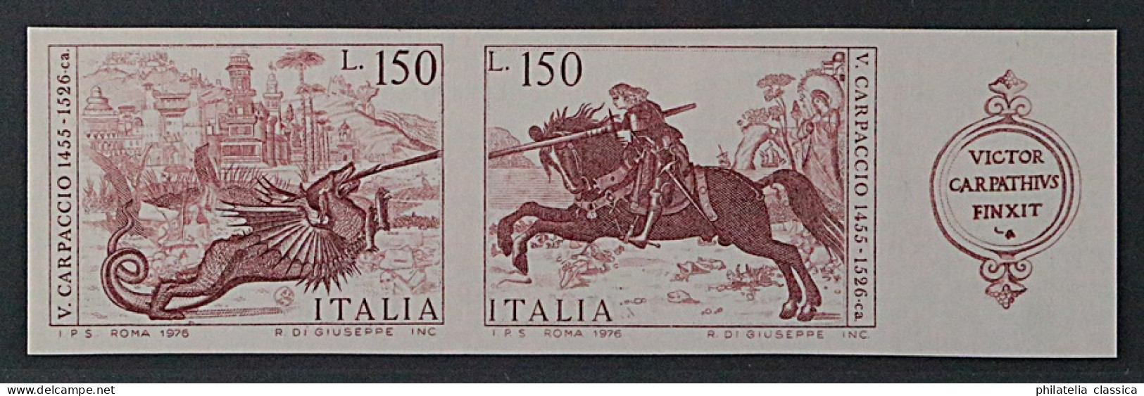 Italien  1537-38 **  Carpaccio Zusammendruck UNGEZÄHNT, Postfrisch, KW 170,- € - 1961-70: Neufs