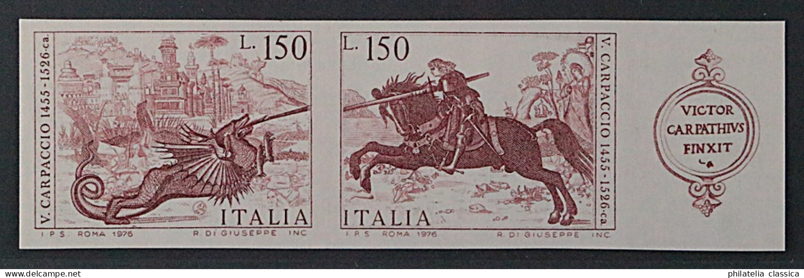 Italien  1537-38 **  Carpaccio Zusammendruck UNGEZÄHNT, Postfrisch, KW 170,- € - 1961-70: Mint/hinged