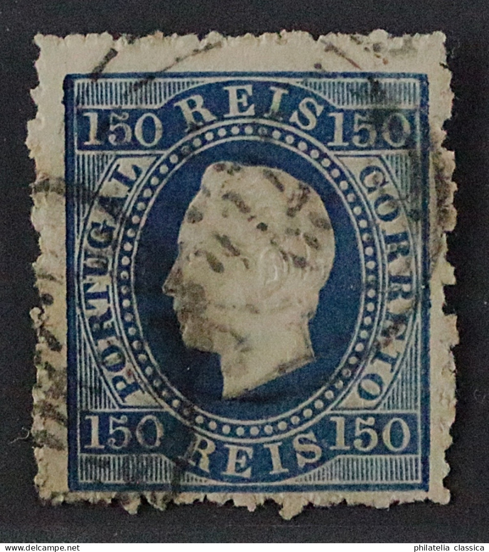 Portugal  43 X B,  König Luis 150 R. Blau, Sauber Gestempelt, KW 160,- € - Neufs