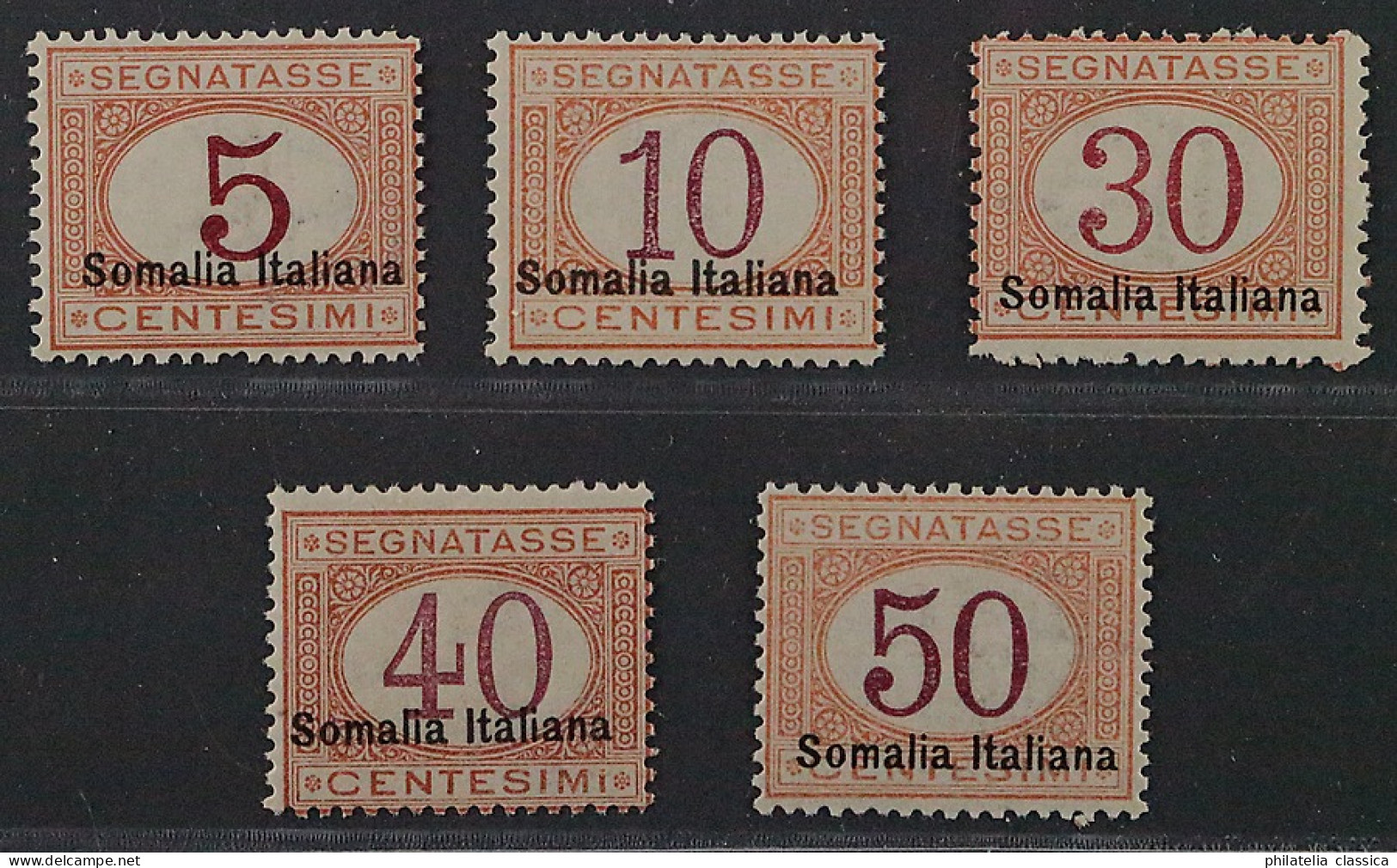 Italienisch Somaliland 12-13, 15-17 II ** PORTOMARKEN Aufdruck Unten KW 1420,- € - Somalie