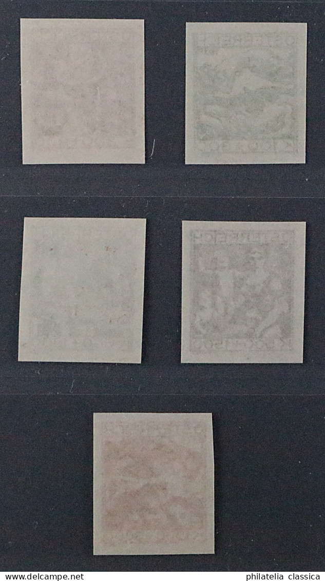 Österreich  442-46 U (*)  Fürsorge 1924 UNGEZÄHNT, Sehr SELTEN, KW 700,- € - Unused Stamps