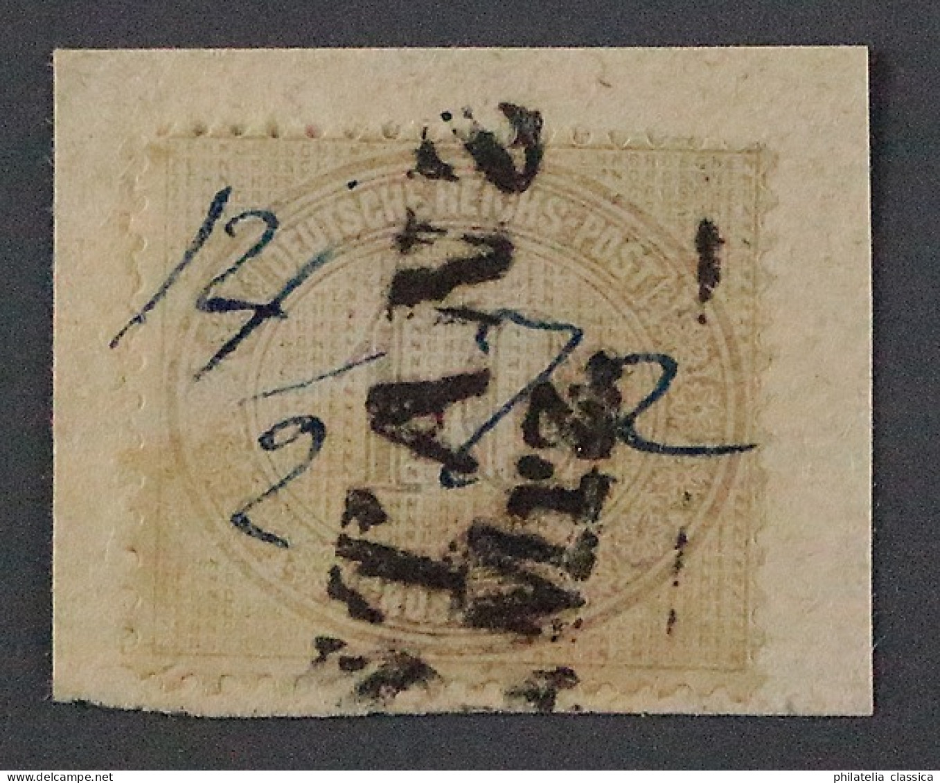 Dt. Reich 12, Ziffer 10 Gr. Briefstück POSTSTEMPEL CONSTANZ, Attest KW 1800,- € - Used Stamps