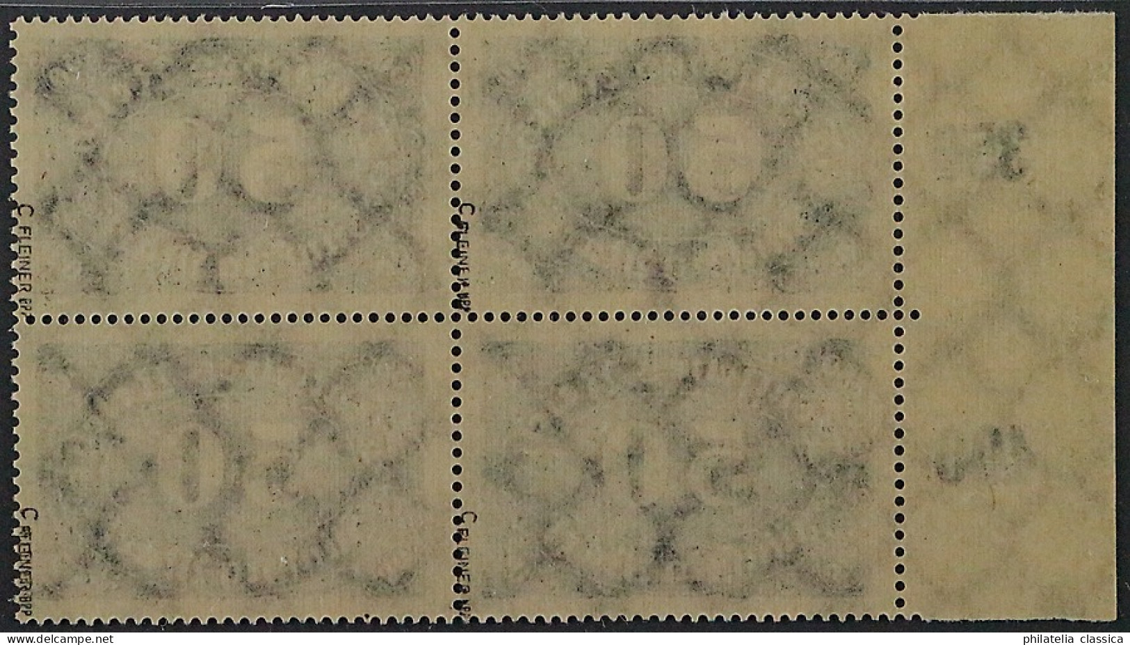 Dt. Reich  246 C **  50 Mk. SELTENE FARBE, VIERERBLOCK, Geprüft KW 70,- € - Unused Stamps