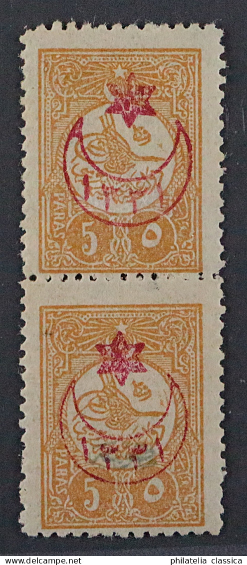 1915, TÜRKEI 305+313 F **, Fehldruck-Paar Mit + Ohne Matbua, SELTEN, Fotoattest - Unused Stamps