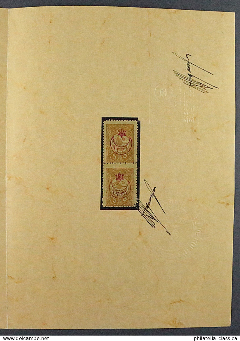 1915, TÜRKEI 305+313 F **, Fehldruck-Paar Mit + Ohne Matbua, SELTEN, Fotoattest - Neufs
