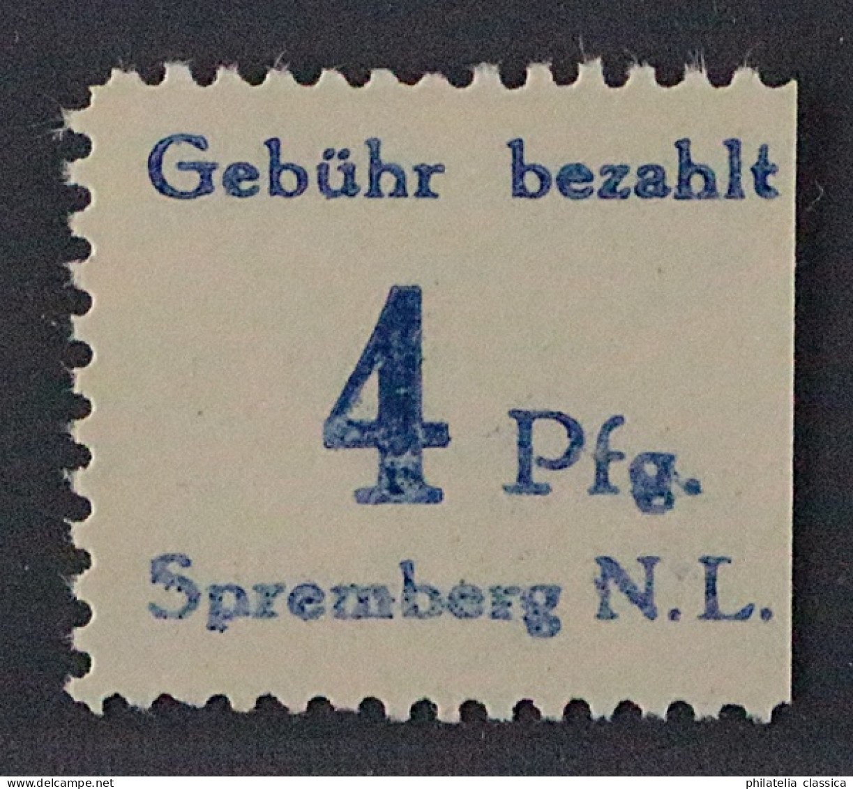 SPREMBERG 8 AG ** 4 Pfg. Druck Auf Der Gummiseite, Postfrisch, Geprüft KW 350 € - Mint
