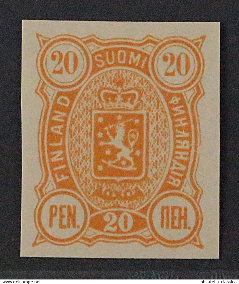 Finnland  30 U **  1889, Wappen 20 P. UNGEZÄHNT, Postfrisch, SELTEN, KW 180,- € - Ungebraucht
