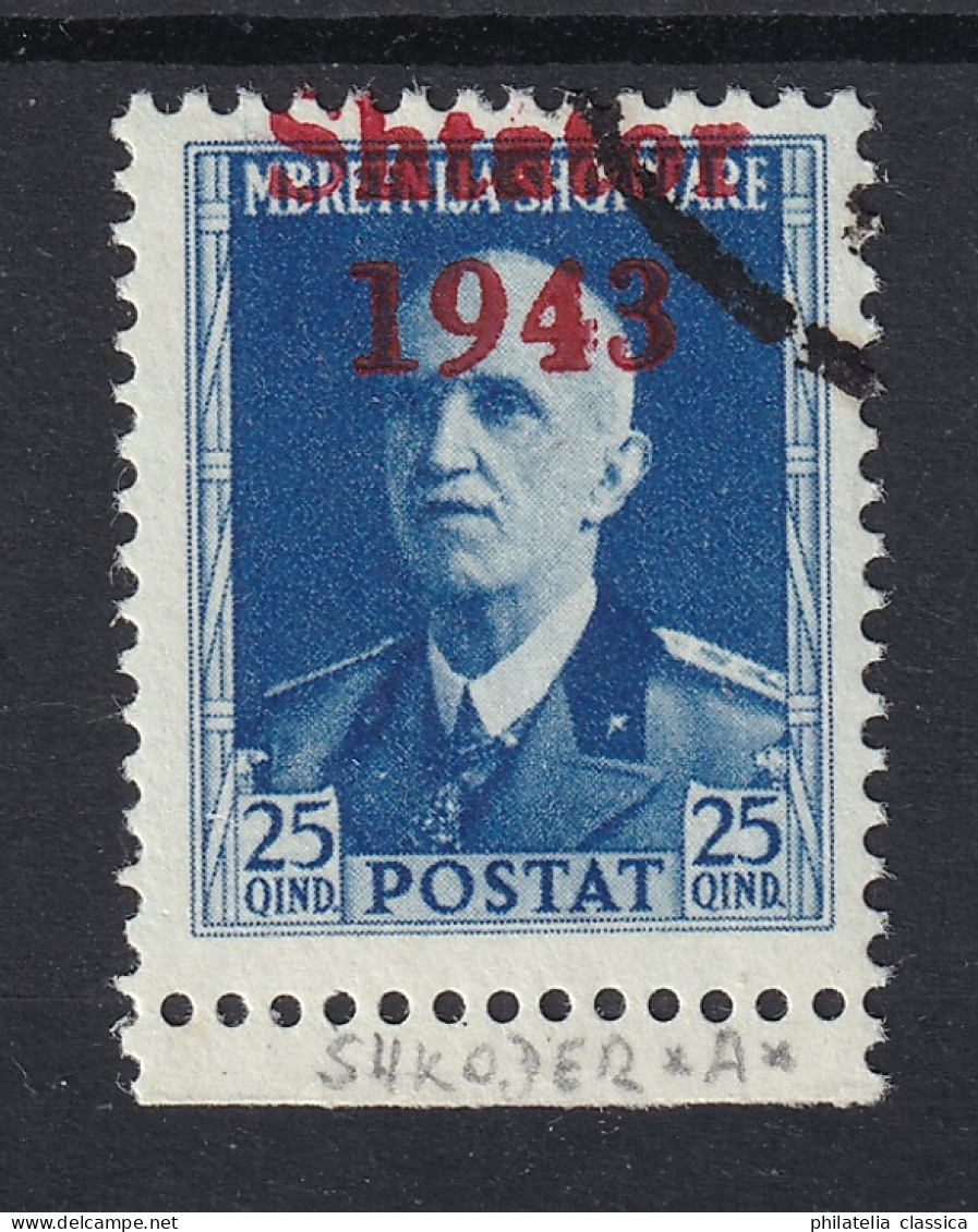 1943, Besetzung ALBANIEN, FEHLDRUCK Ohne Jahreszahl, RARITÄT, Fotoattest 1000,-€ - Feldpost 2a Guerra Mondiale