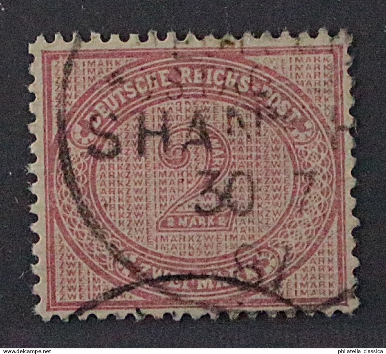 1887, Dt.Post CHINA VORLÄUFER V 37 C, 2 Mk. Mittelrosalila, Geprüft 700,-€ - Chine (bureaux)