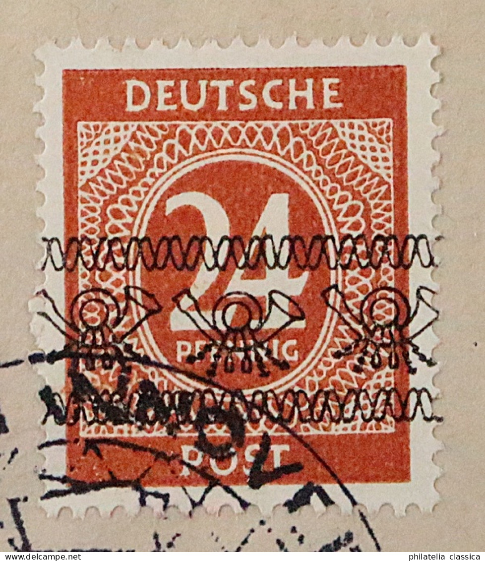 1948, BIZONE 60 I, Ziffer 24 Pfg Band-Aufdruck Auf Fernrief, Fotoattest 650,-€++ - Brieven En Documenten