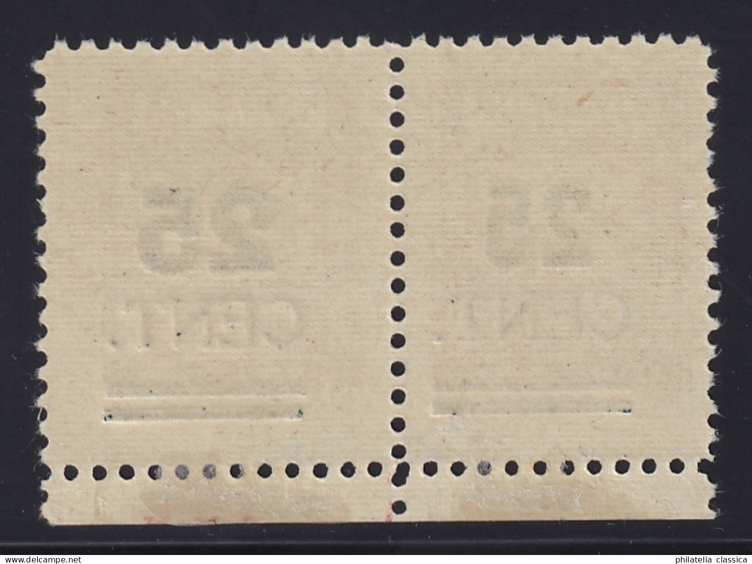 MEMELGEBIET 235 W1 (Typenpaar I+II) Grün-Aufdruck 25 C. Originalgummi, 2000,-€ - Memel (Klaipeda) 1923